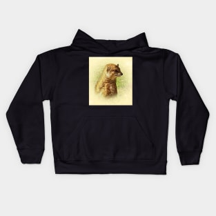 Yellow mongoose portrait Kids Hoodie